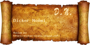 Dicker Noémi névjegykártya